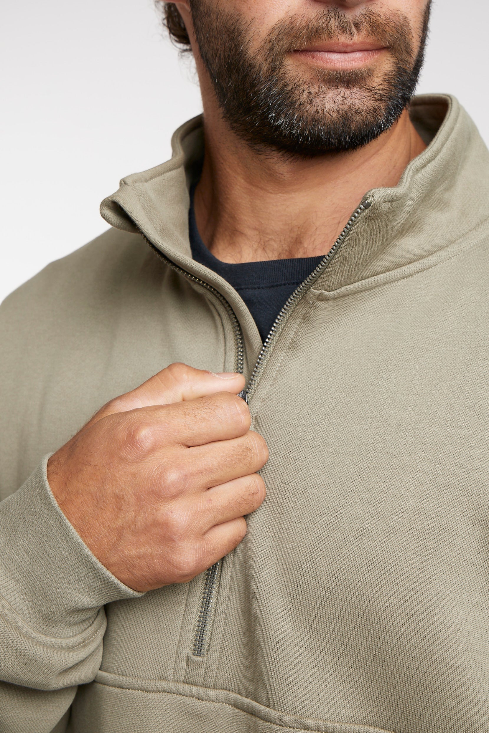 Polerón Verde Hombre Half Zip