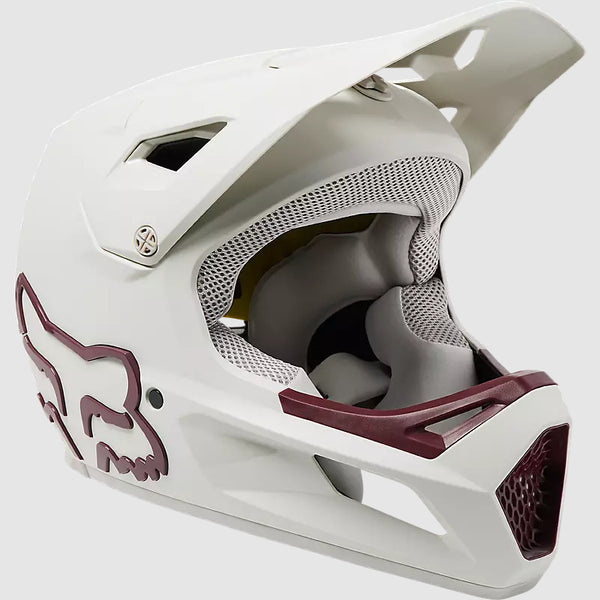 Casco Bicicleta Rampage Blanco/Burdeo Fox - Rideshop