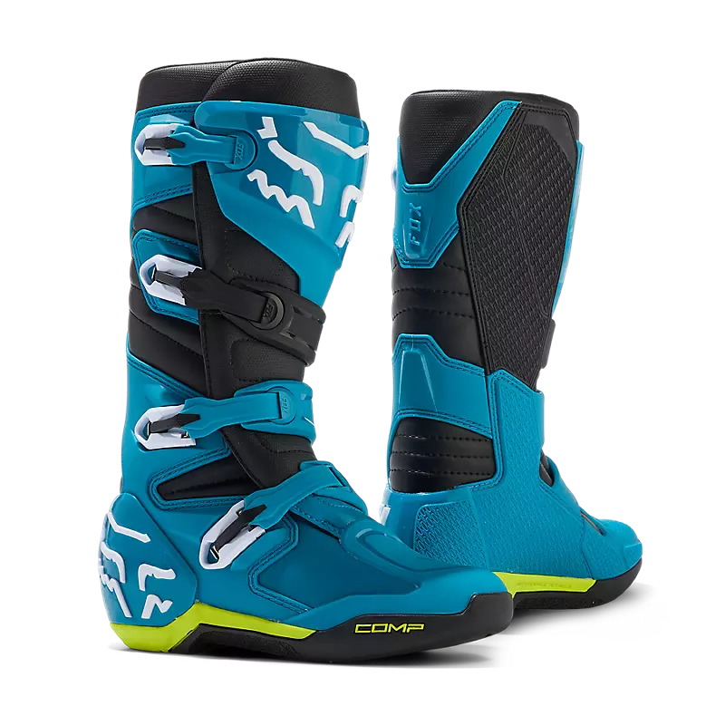 FOX Botas Moto Comp Celeste/Amarillo - Rideshop