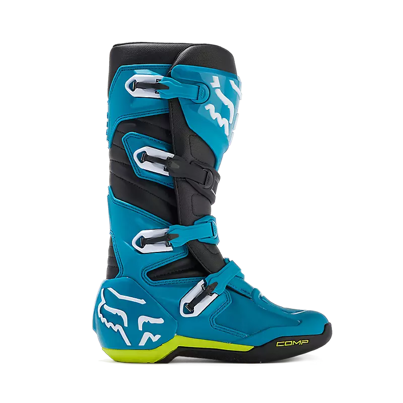 FOX Botas Moto Comp Celeste/Amarillo - Rideshop