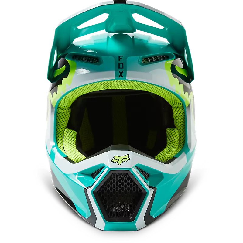 FOX Casco Moto V1 Leed Celeste - Rideshop