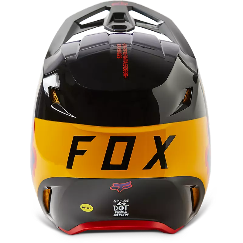 FOX Casco Moto V1 Toxsyk Negro/Amarillo - Rideshop