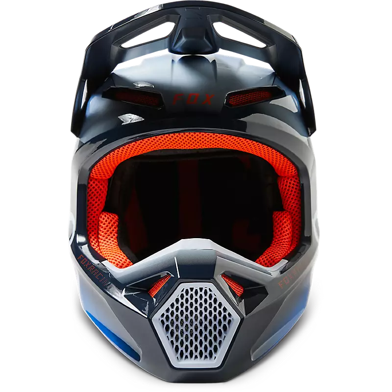 FOX Casco Moto V1 Toxsyk Azul/Naranjo - Rideshop