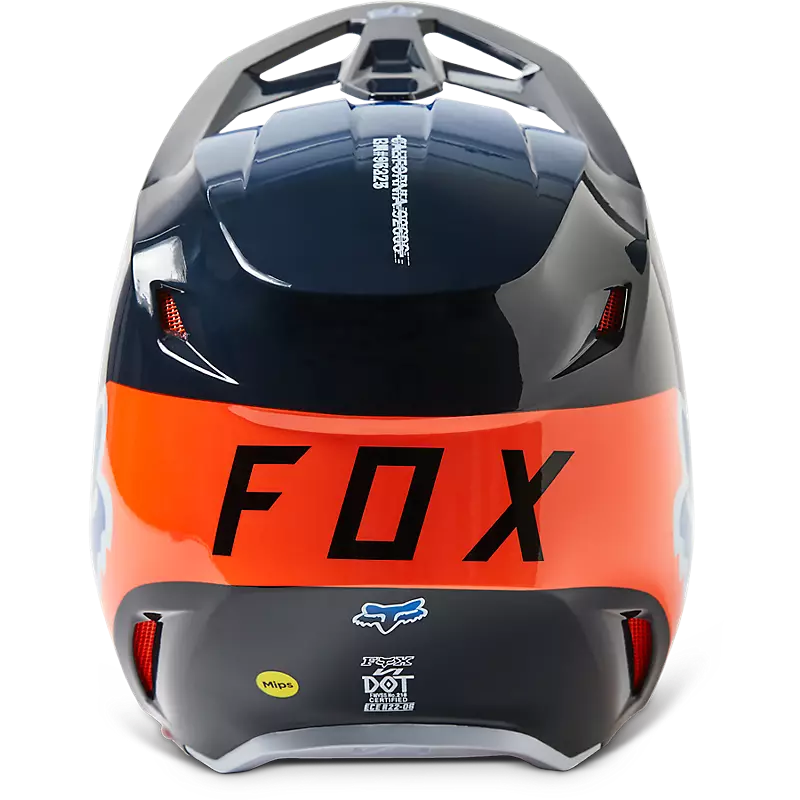 FOX Casco Moto V1 Toxsyk Azul/Naranjo - Rideshop