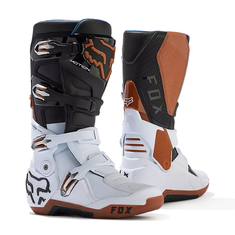 FOX Botas Moto Motion Blanco/Negro/Cafe - Rideshop