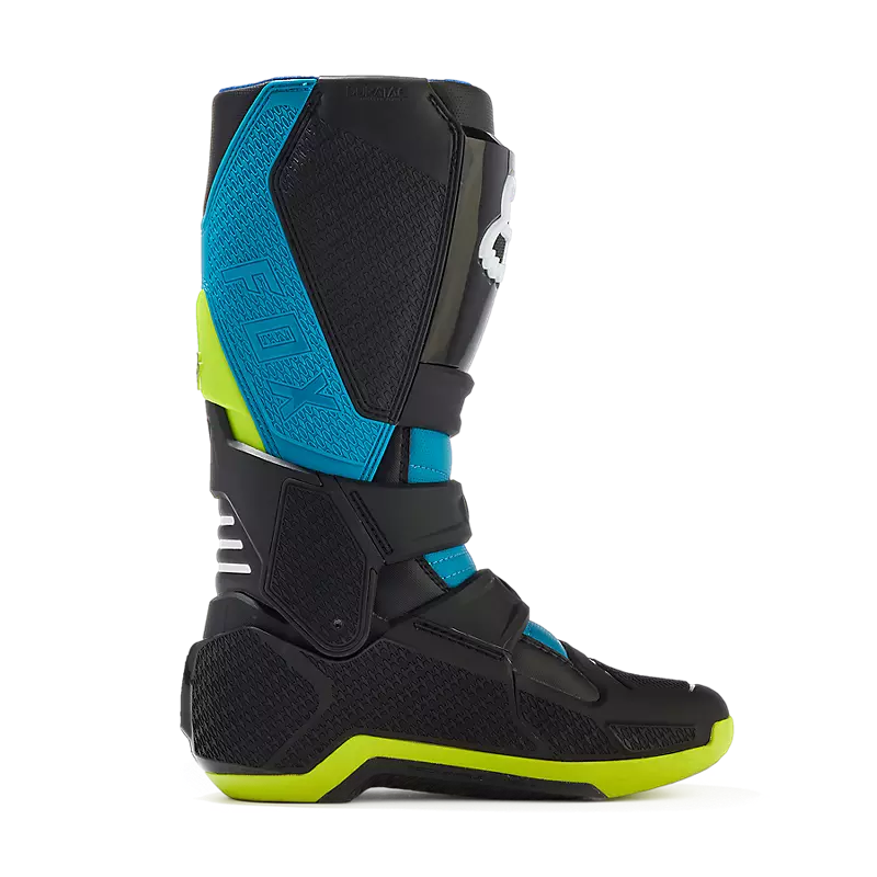FOX Botas Moto Motion Celeste/Verde Limon - Rideshop