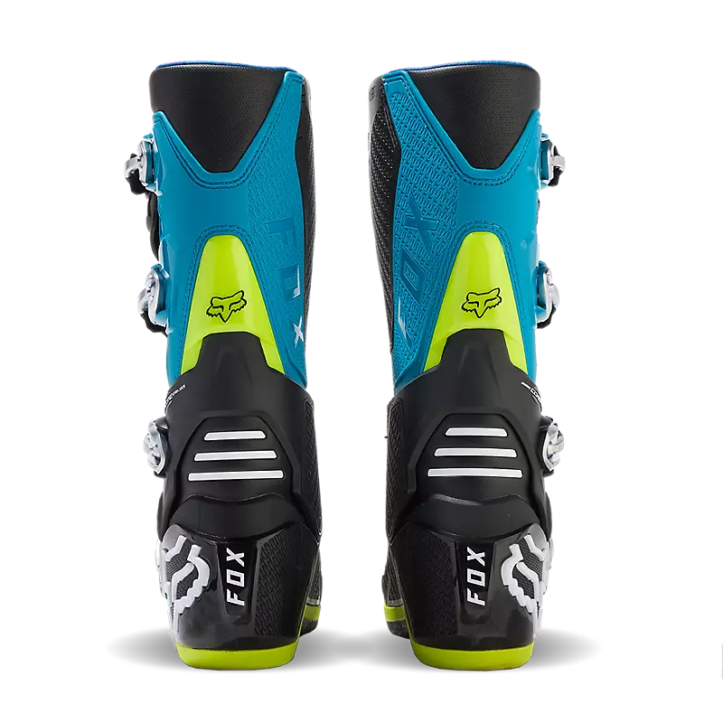 FOX Botas Moto Motion Celeste/Verde Limon - Rideshop