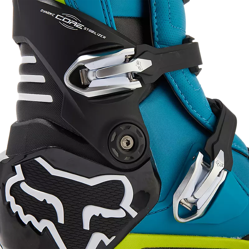 FOX Botas Moto Motion Celeste/Verde Limon - Rideshop