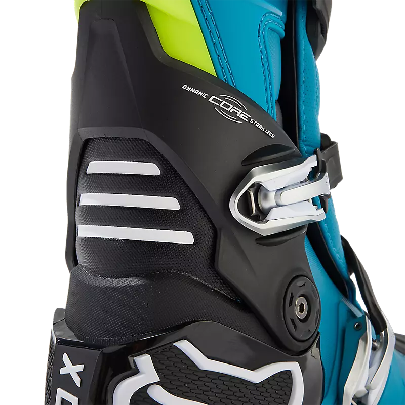 FOX Botas Moto Motion Celeste/Verde Limon - Rideshop