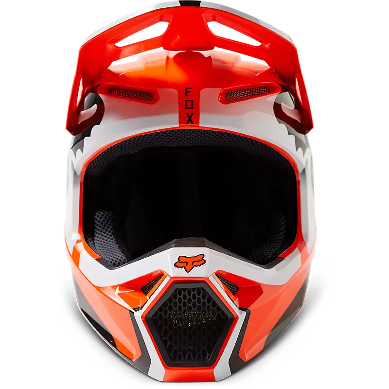 FOX Casco Moto Niño V1 Leed Naranjo - Rideshop