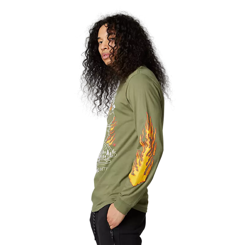 FOX Polera Lifestyle Manga Larga Parkerboss Verde - Rideshop