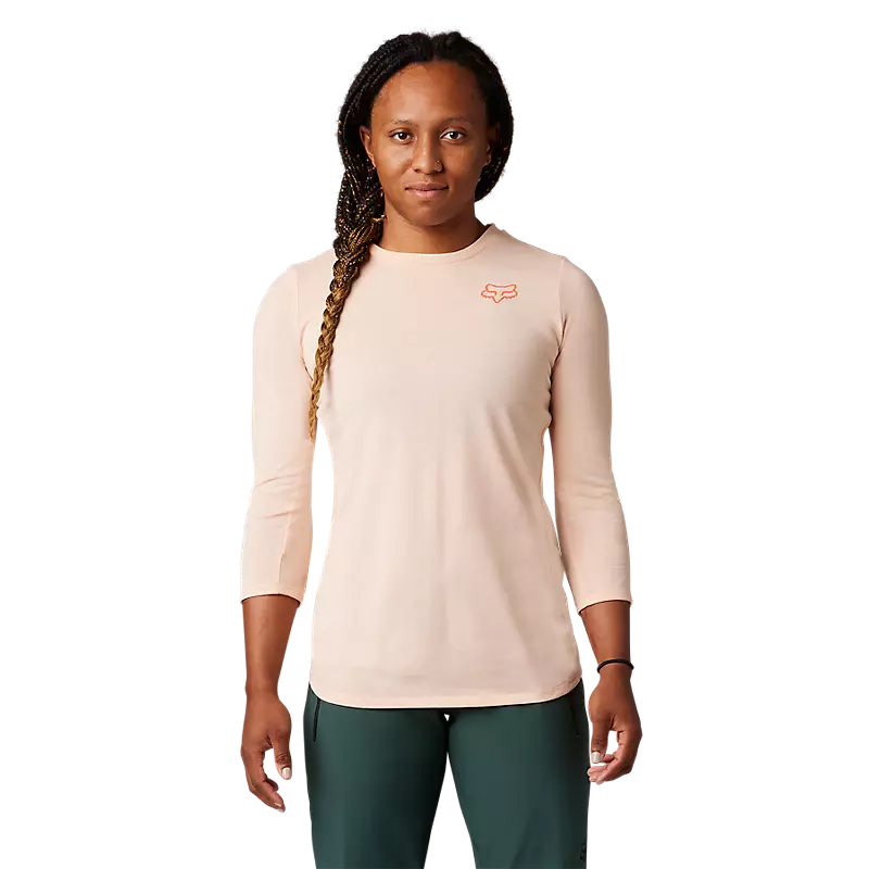 FOX Polera Bicicleta Mujer Ranger Drirelease® 3/4 Rosado Claro - Rideshop