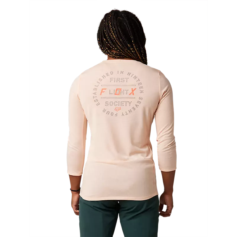 FOX Polera Bicicleta Mujer Ranger Drirelease® 3/4 Rosado Claro - Rideshop