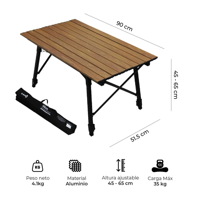 Kano Mesa Plegable Roble