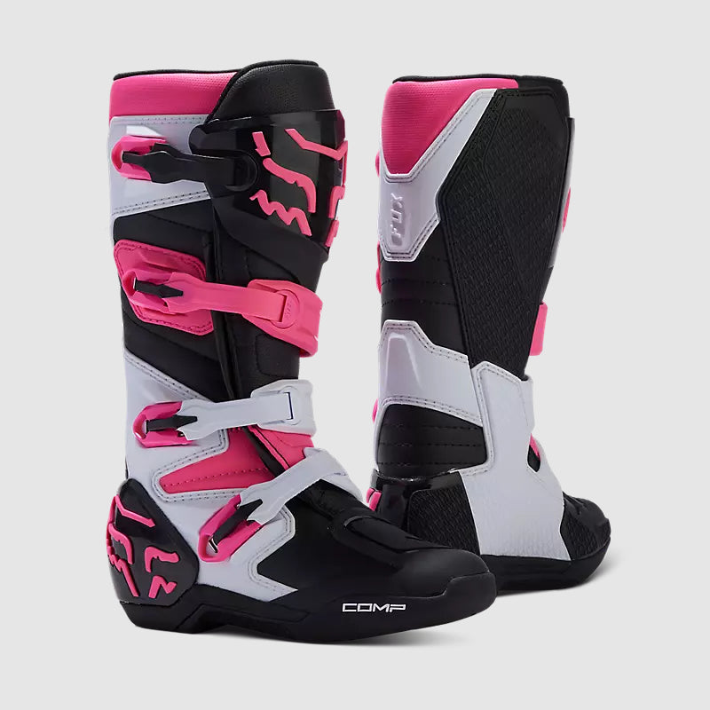 Botas Moto Mujer Comp Rosado/Blanco Fox - Rideshop
