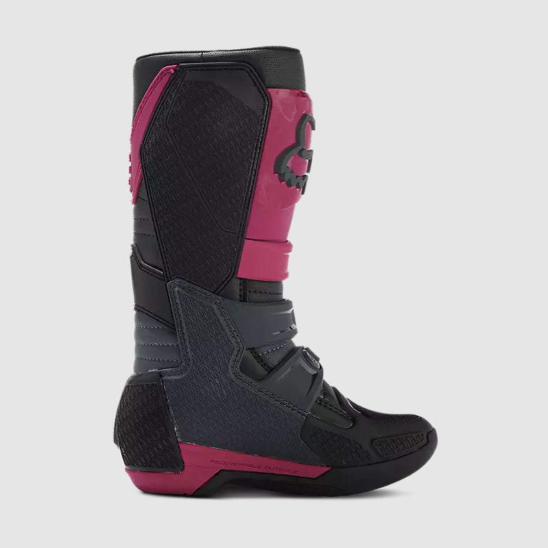 Botas Moto Mujer Comp Negro/Burdeo Fox - Rideshop