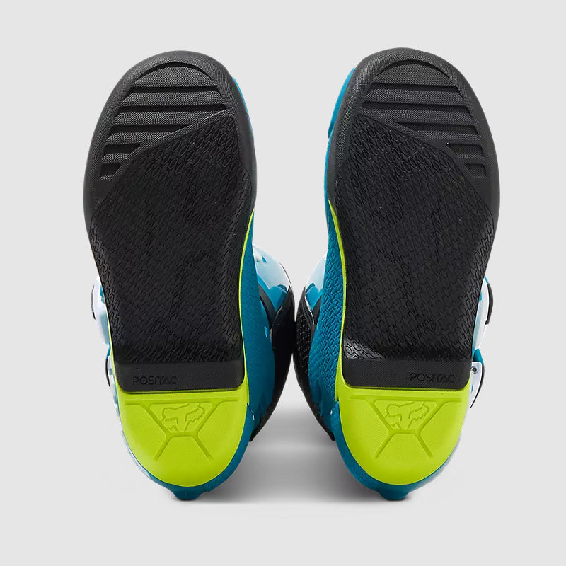 Botas Moto Niño Comp Celeste/Amarillo Fox - Rideshop