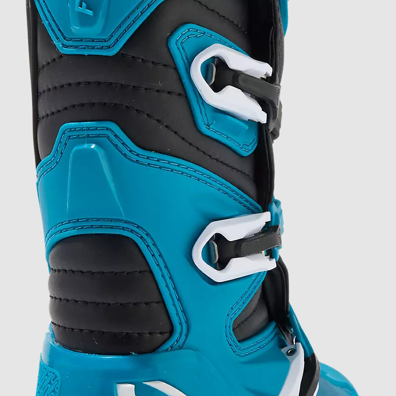 Botas Moto Niño Comp Celeste/Amarillo Fox - Rideshop