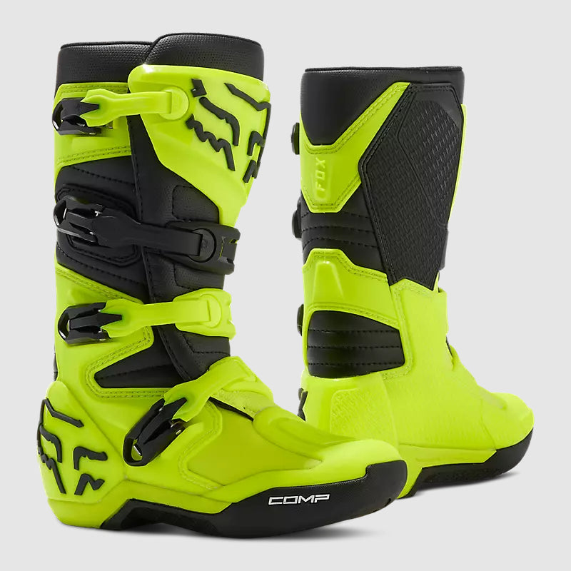 Botas Moto Niño Comp Amarillo Fluor Fox - Rideshop