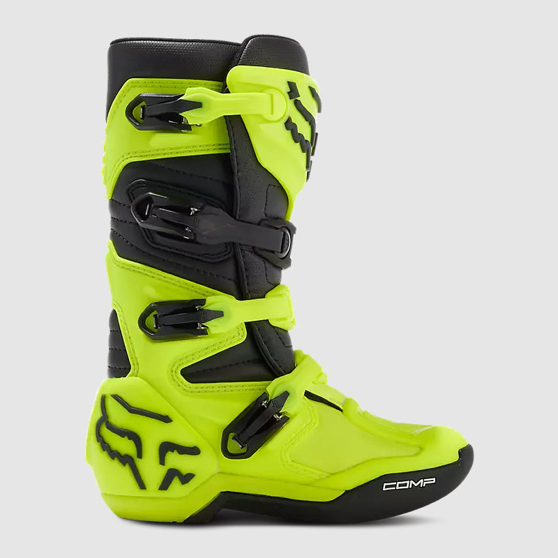 Botas Moto Niño Comp Amarillo Fluor Fox - Rideshop