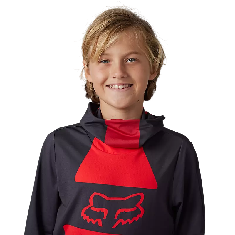 FOX Polera Moto Niño Ranger Drive Krux SXS Con Cuello Rojo - Rideshop