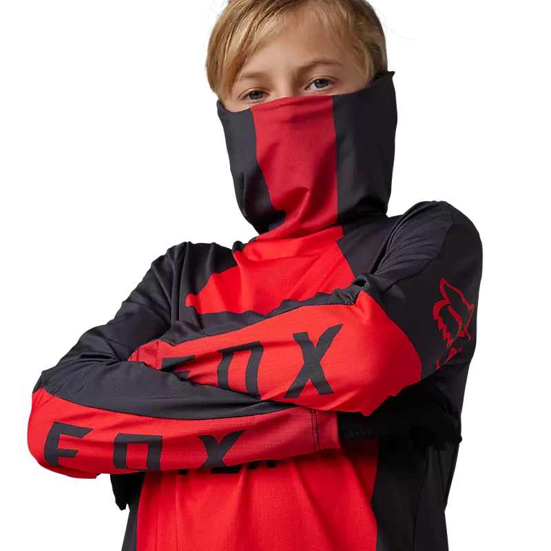 FOX Polera Moto Niño Ranger Drive Krux SXS Con Cuello Rojo - Rideshop