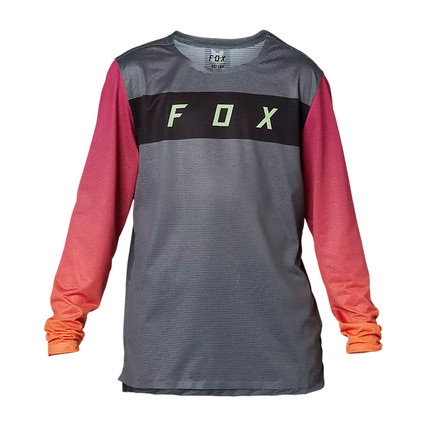 FOX Polera Bicicleta Niño Flexair Manga Larga Gris - Rideshop