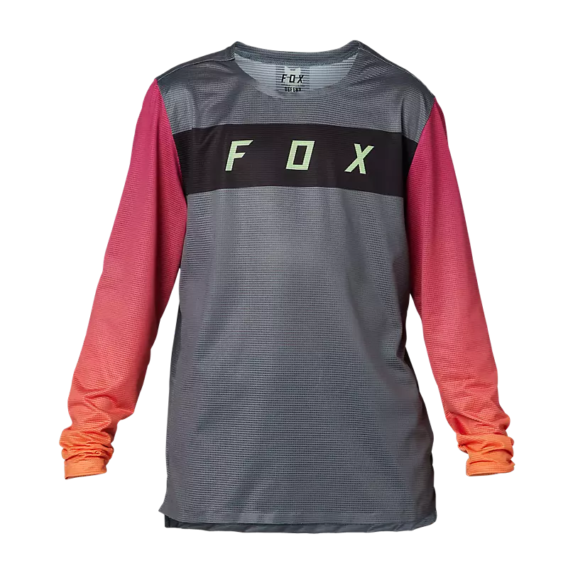 FOX Polera Bicicleta Niño Flexair Manga Larga Gris - Rideshop