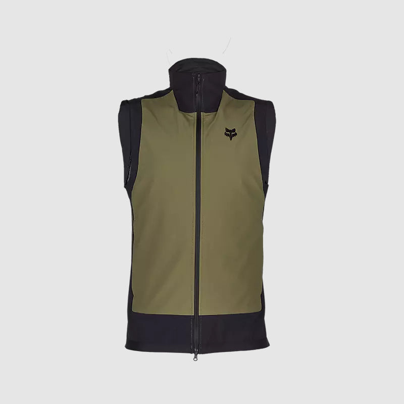 Chaqueta Bicicleta Defend Fire Alpha Sin Mangas Verde Oliva Fox - Rideshop