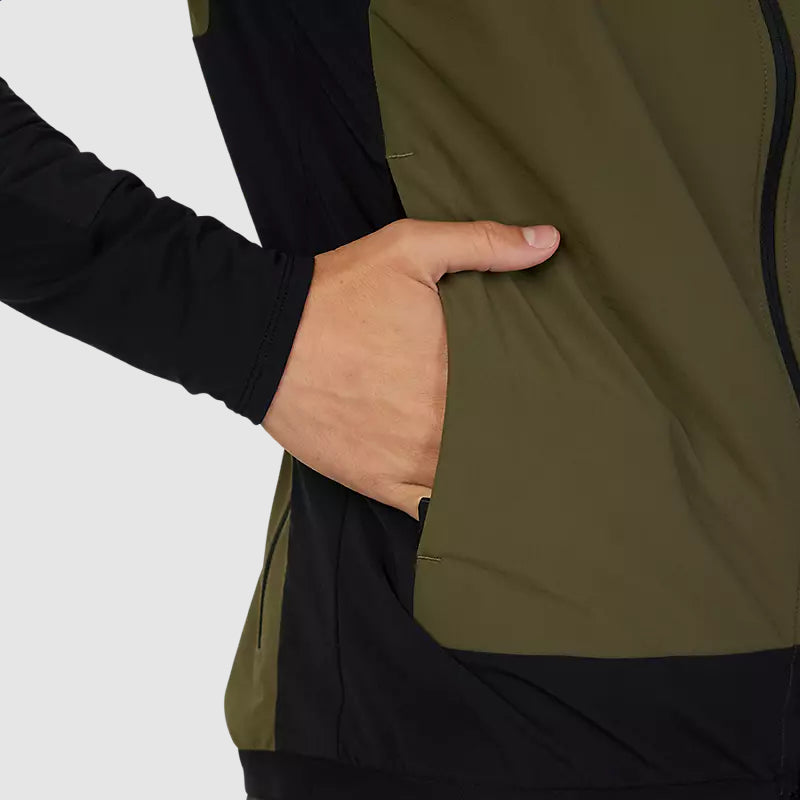 Chaqueta Bicicleta Defend Fire Alpha Sin Mangas Verde Oliva Fox - Rideshop