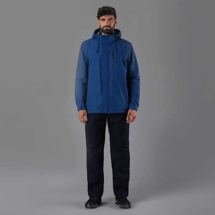 Chaqueta Hombre Impermeable con Gorro Desmontable Campagnolo Dusty Blue