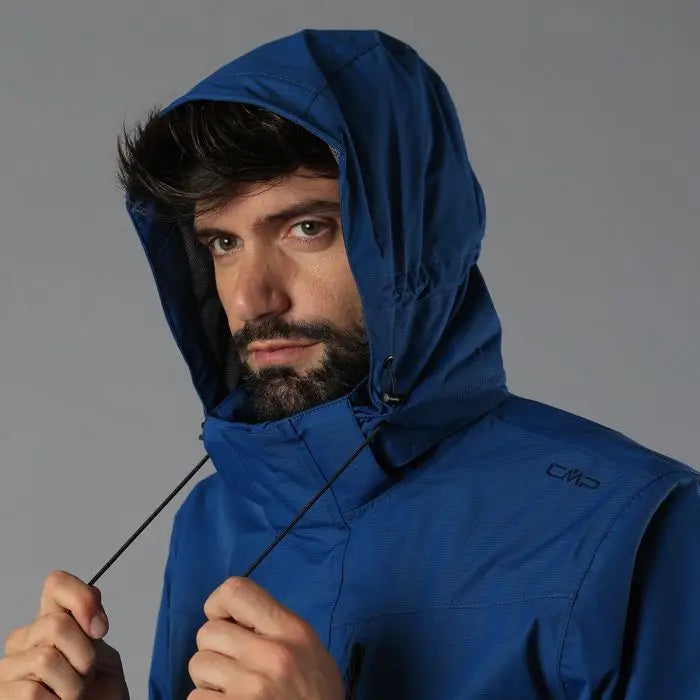 Chaqueta Hombre Impermeable con Gorro Desmontable Campagnolo Dusty Blue
