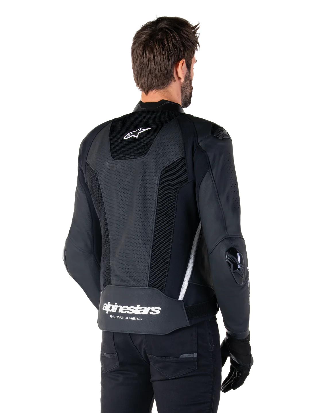 Chaqueta de Cuero Alpinestars Missile V3 Airflow Negro Blanco