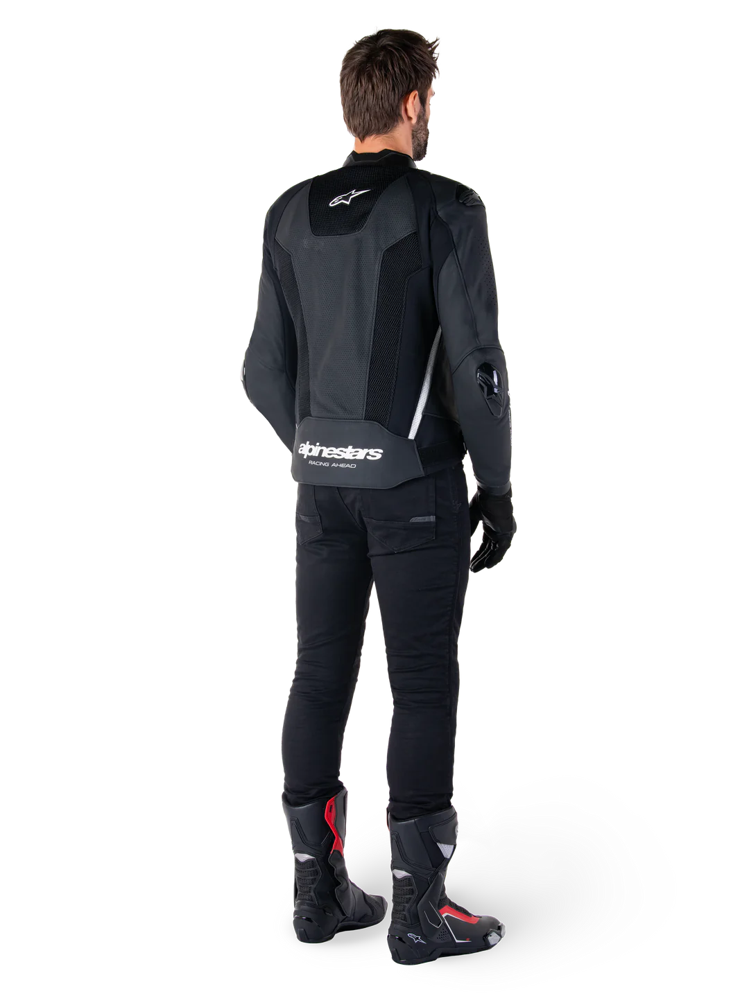 Chaqueta de Cuero Alpinestars Missile V3 Airflow Negro Blanco