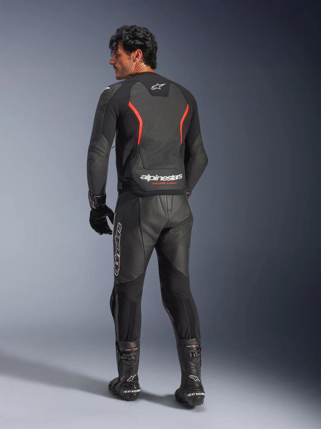 Chaqueta Cuero Alpinestars GP Force V2 Air Negro/Rojo Fluor