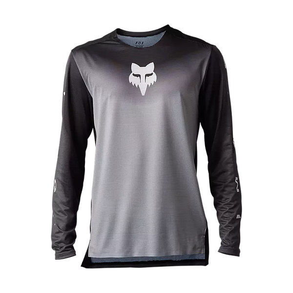 FOX Polera Bicicleta Flexair Novah Negro/Gris Manga Larga - Rideshop