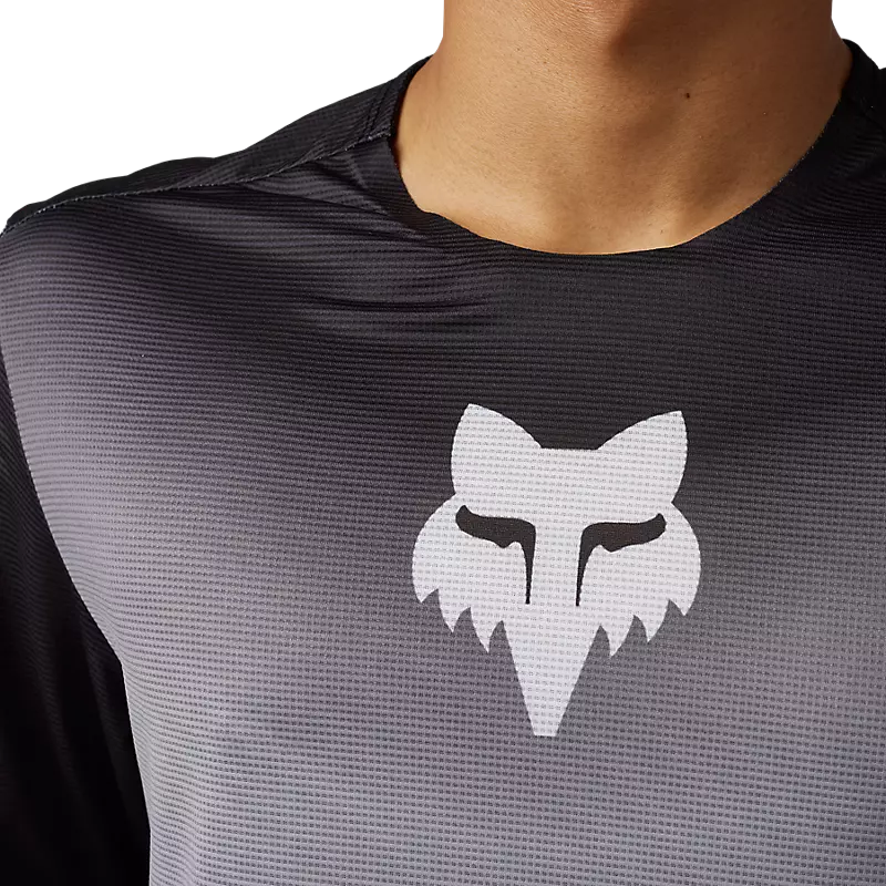 FOX Polera Bicicleta Flexair Novah Negro/Gris Manga Larga - Rideshop