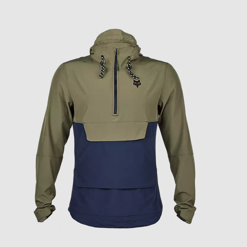 Chaqueta Cortavientos Bicicleta Canguro Ranger Verde Oliva Fox - Rideshop