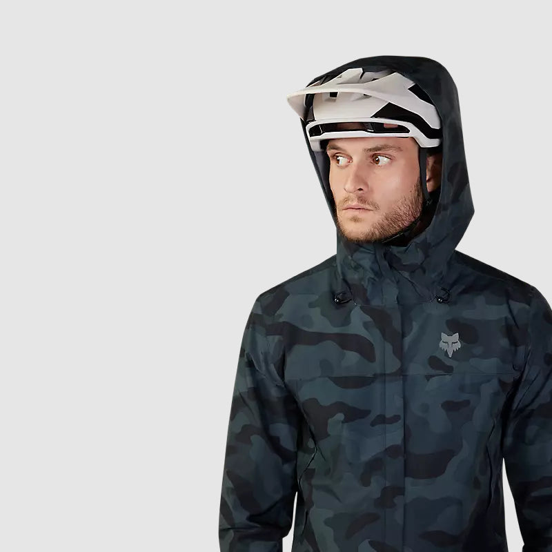 Chaqueta Bicicleta Impermeable Ranger Camo Negro Fox - Rideshop