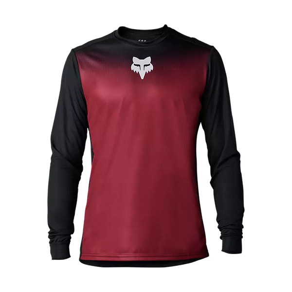 FOX Polera Bicicleta Ranger Keel Manga Larga Negro/Rojo - Rideshop