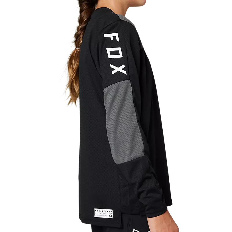 FOX Polera Bicicleta Niño Defend Manga Larga Negro - Rideshop