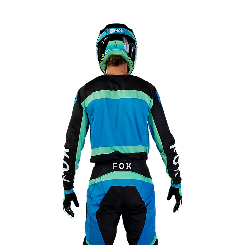 FOX Polera Moto 180 Ballast Negro/Azul - Rideshop
