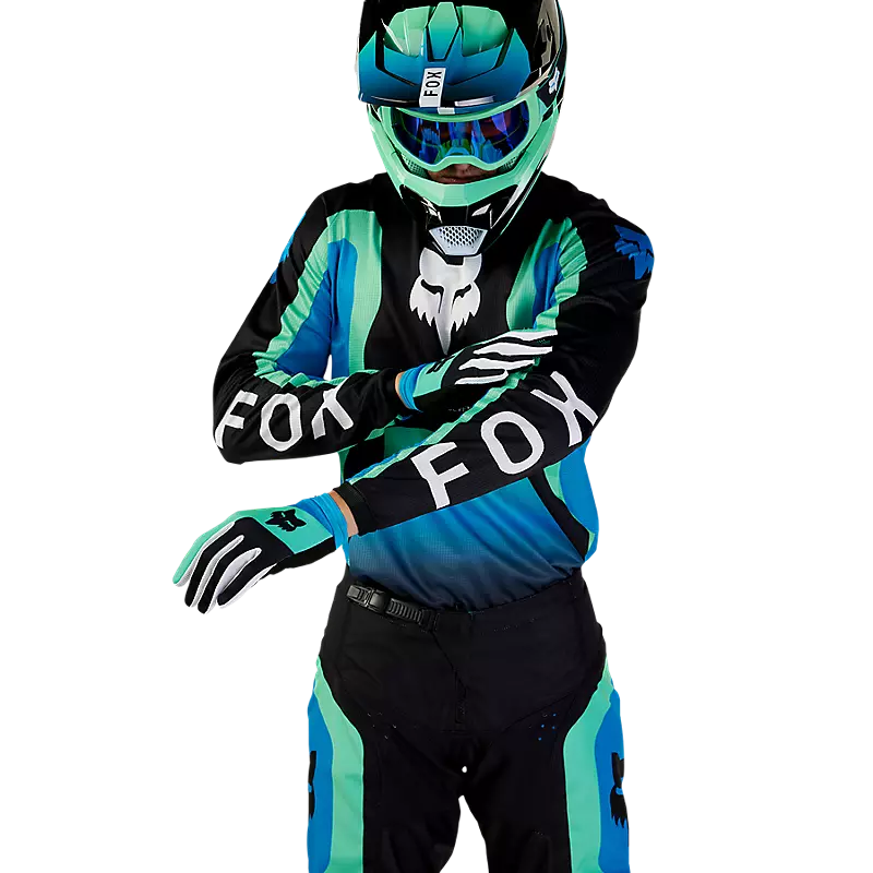 FOX Polera Moto 180 Ballast Negro/Azul - Rideshop