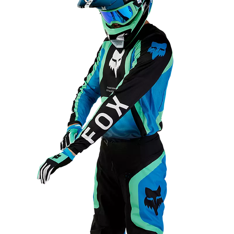 FOX Polera Moto 180 Ballast Negro/Azul - Rideshop