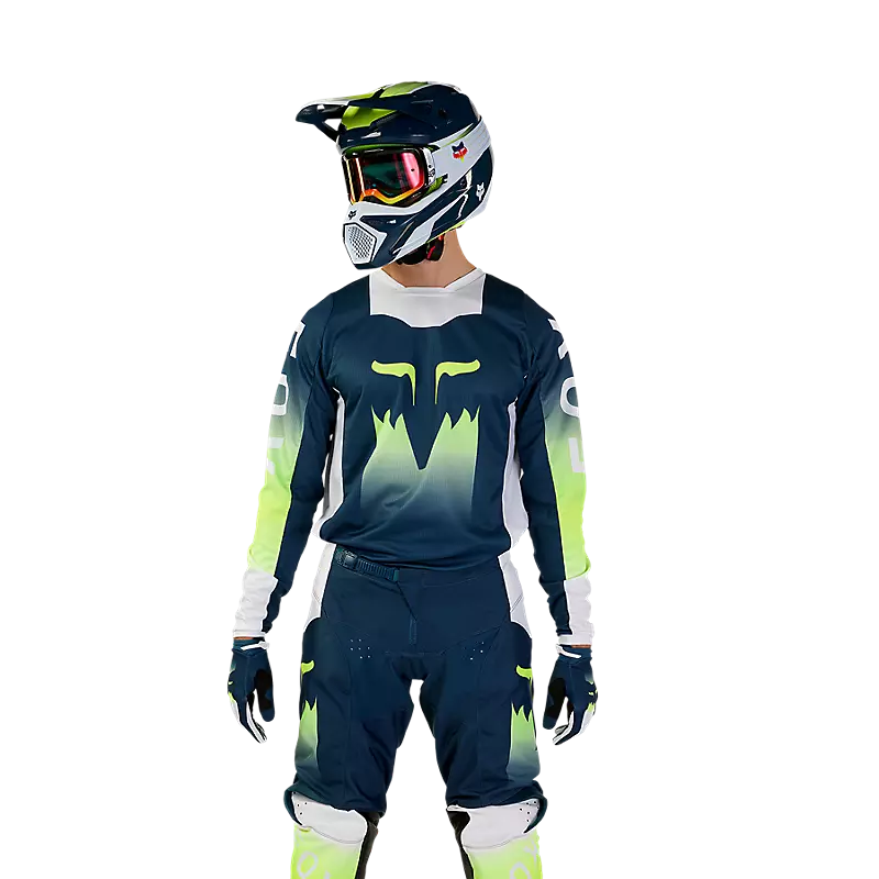 FOX Polera Moto 180 Flora Azul Petroleo - Rideshop