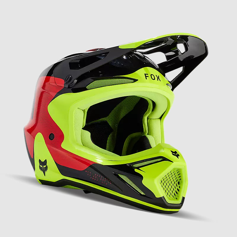 Casco Moto Fox V3 Revise Rojo/Amarillo - Rideshop