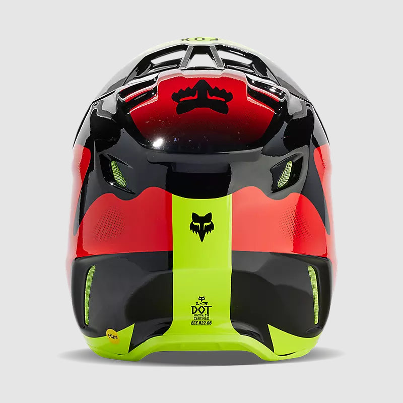 Casco Moto Fox V3 Revise Rojo/Amarillo - Rideshop