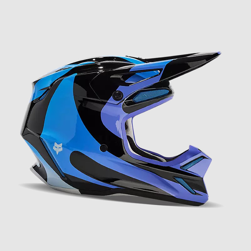 Casco Moto V3 Magnetic Negro/Morado Fox - Rideshop