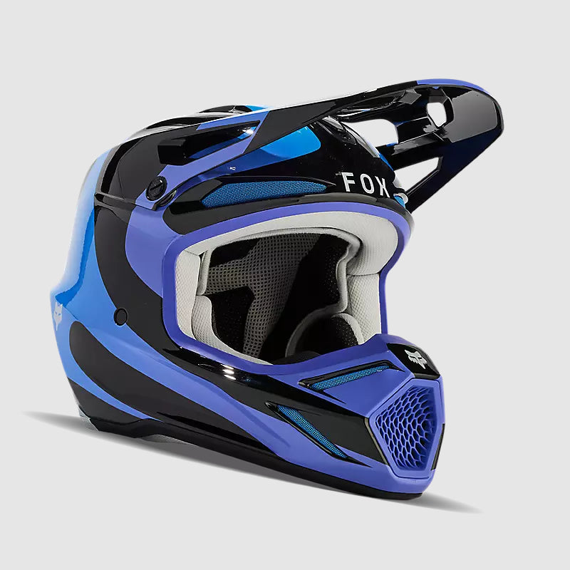 Casco Moto V3 Magnetic Negro/Morado Fox - Rideshop