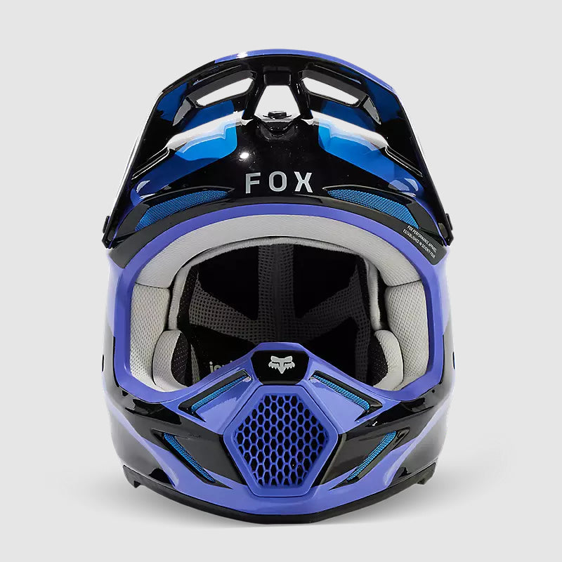 Casco Moto V3 Magnetic Negro/Morado Fox - Rideshop